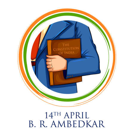 Dr Bhimrao Ramji Ambedkar with Constitution of India for Ambedkar Jayanti on 14 Aprilのイラスト素材