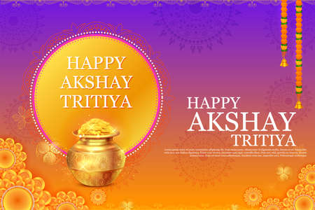illustration of background for Happy Akshay Tritiya religious festival of India celebrationのイラスト素材
