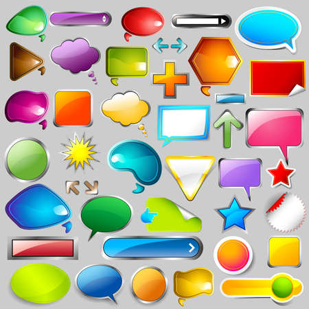 illustration of trendy and Colorful Chat and Speech bubble collectionのイラスト素材