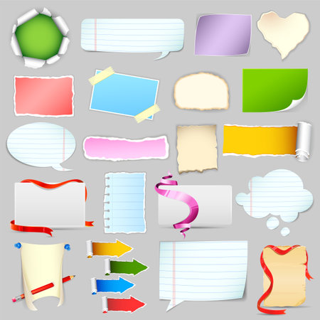illustration of Scrapbook element and chat bubble jumbo collectionのイラスト素材