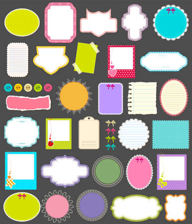 illustration of Scrapbook element and chat bubble jumbo collectionのイラスト素材