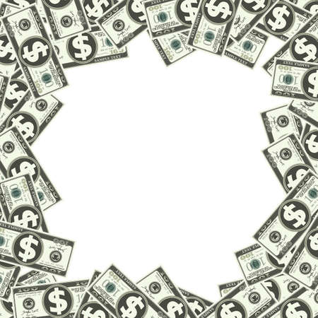 illustration of frame of dollar with blank copy space backgroundのイラスト素材