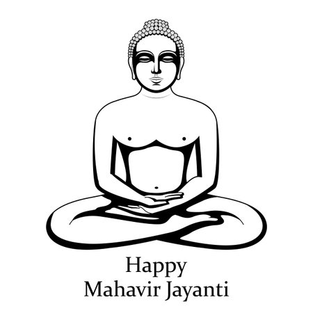 illustration of spiritual festival background of Mahavir Janma Kalyanak religious festivals in Jainismのイラスト素材
