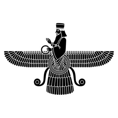 illustration of Zoroastrianism holiday Happy Jamshedi Navroz traditional festival background of Parsiのイラスト素材