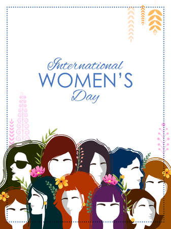 illustration of Happy International Women s Day 8th March greetings backgroundのイラスト素材