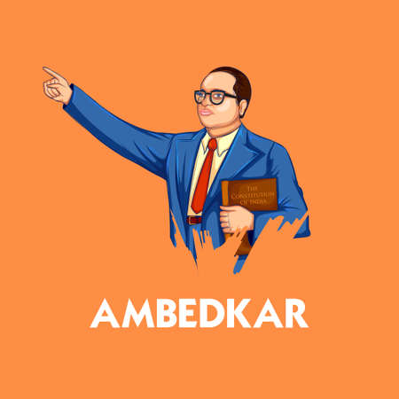 illustration of Dr Bhimrao Ramji Ambedkar with Constitution of India for Ambedkar Jayanti on 14 Aprilのイラスト素材
