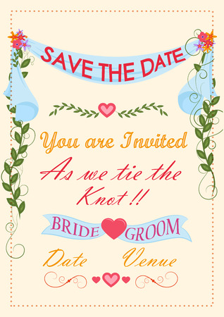 Wedding invitation typography. Vector illustrationのイラスト素材