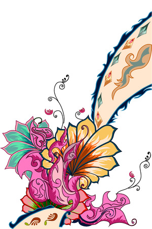 Designer Decorated colorful flower background . Vector illustrationのイラスト素材