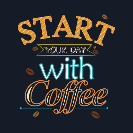 Vintage poster of coffee inspiration quotation. Vector illustrationのイラスト素材