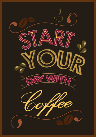Vintage poster of coffee inspiration quotation. Vector illustrationのイラスト素材