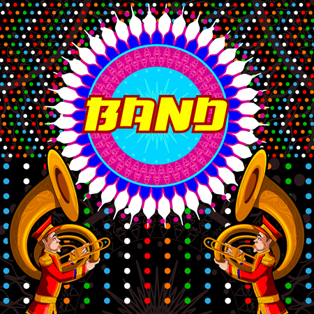 Marching Music Brass Band for festival celebration. Vector illustrationのイラスト素材