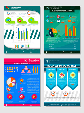 Business Template Infographic for Financil Report Book Cover Presentation and Brochure Flyer Leaflet Marketing Advertising. Vector illustrationのイラスト素材