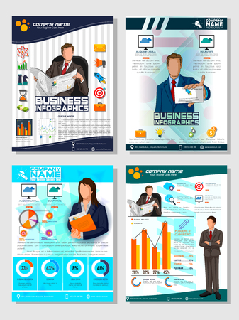 Business Template Infographic for Financil Report Book Cover Presentation and Brochure Flyer Leaflet Marketing Advertising. Vector illustrationのイラスト素材