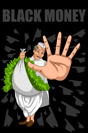 Social Awareness concept poster for Stop Black Money Practiceのイラスト素材