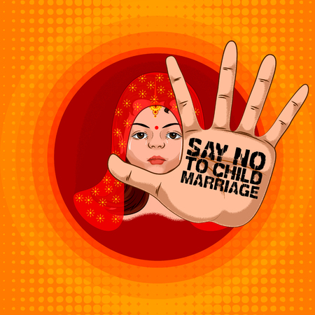 Social Awareness concept poster for Say No to Child Marriageのイラスト素材
