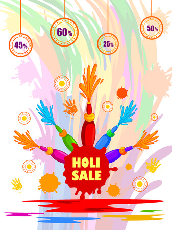 Happy Holi festival of colors Deal and Offer background for holiday of Indiaのイラスト素材