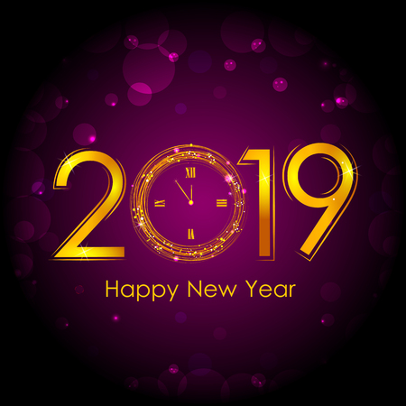 Seasons Greeting and Happy New Year 2019 background. Vector illustrationのイラスト素材