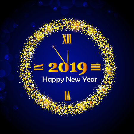 Seasons Greeting and Happy New Year 2019 background. Vector illustrationのイラスト素材