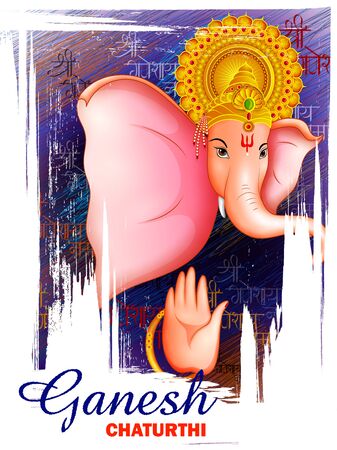 Happy Ganesh Chaturthi festival of India background with Lord Ganpati. Vector illustrationの写真素材