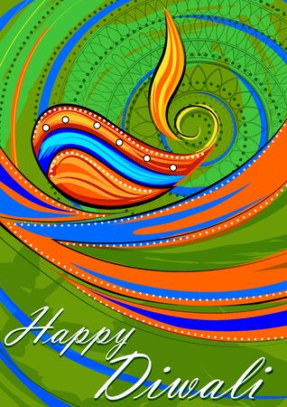 Happy Diwali traditional festival of India greeting backgroundのイラスト素材