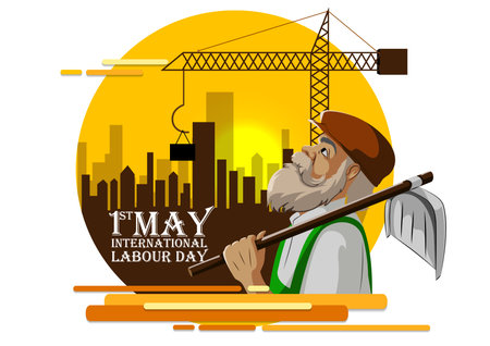 Happy May Day knows as Internation Workers Day or Labour Dayのイラスト素材