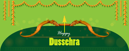 Lord Rama in Happy Dussehra Navratri celebration India holiday backgroundのイラスト素材