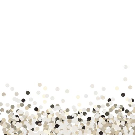 Silver sequins isolated on white background. Silver confetti.のイラスト素材