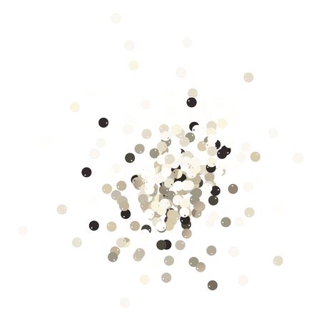 Silver sequins isolated on white background. Silver confetti.のイラスト素材