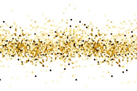 Gold sequins isolated on white background. Gold confetti decoration.のイラスト素材