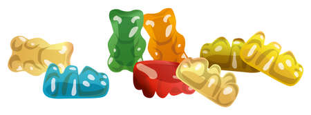 Gummy Bear Candy isolated on white. Jelly Bear vector illustration.のイラスト素材