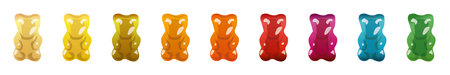 Gummy Bear Candy isolated on white. Jelly Bear vector illustration.