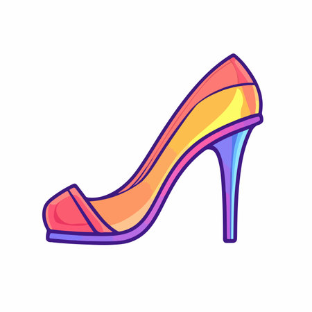 High heel shoe icon. Cartoon illustration of high heel shoe icon for web designのイラスト素材