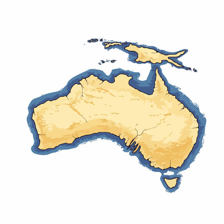 Illustration of a map of Australia with a grunge effect.のイラスト素材