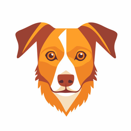Portrait of a cute dog. Vector illustration on white background.のイラスト素材