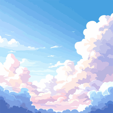 Sky background with clouds. Vector illustration of sky background with clouds.のイラスト素材