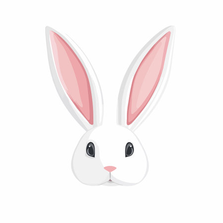 Rabbit head vector illustration isolated on white background. Easter bunny.のイラスト素材