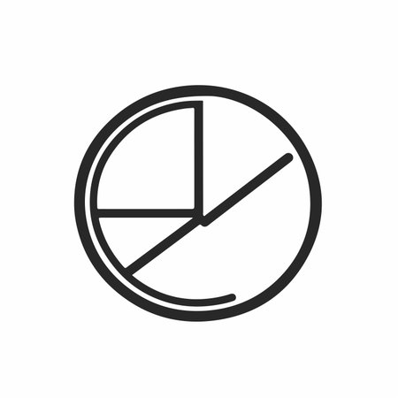 Pie chart icon in flat style. Diagram vector illustration on white isolated background. Statistics business concept.のイラスト素材
