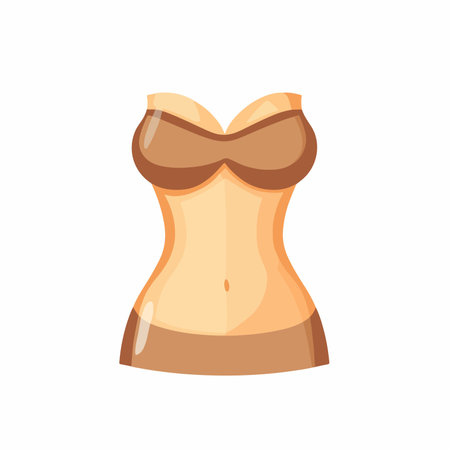 Sexy female busty lingerie vector Illustration isolated on a white background.のイラスト素材