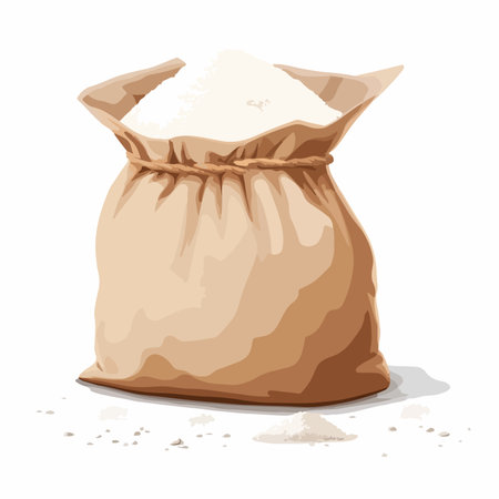 Bag of flour. Vector illustration isolated on a white background.の写真素材