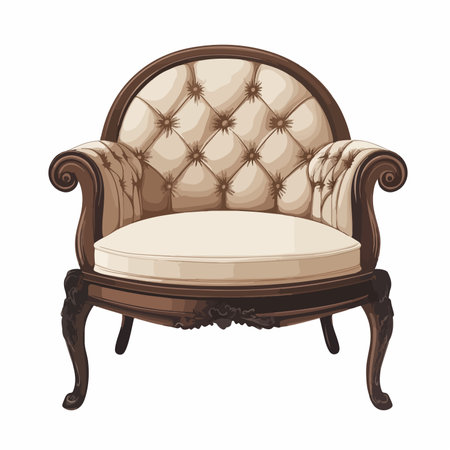 Luxury antique armchair isolated on white background. Vector illustration.の写真素材