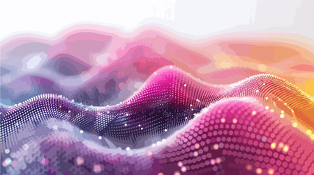 Abstract background with dynamic waves. Futuristic technology style. Vector illustration.のイラスト素材