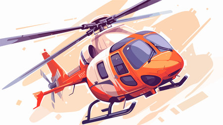 Helicopter vector illustration isolated on white background. Vector cartoon helicopter.のイラスト素材