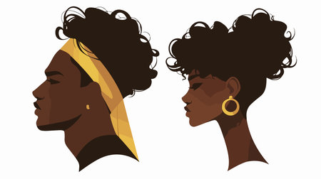 African american woman with afro hairstyle. Vector illustration.のイラスト素材