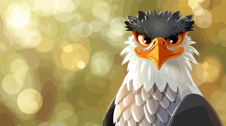 Eagle bird on a bokeh background. Vector illustration.のイラスト素材