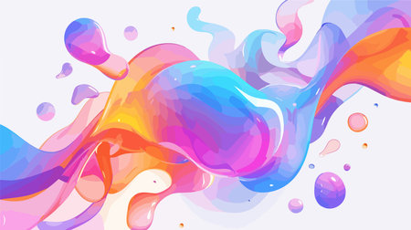 Colorful abstract background with watercolor splashes. Vector illustration.のイラスト素材