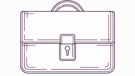 Illustration of a briefcase with a lock on a white backgroundのイラスト素材
