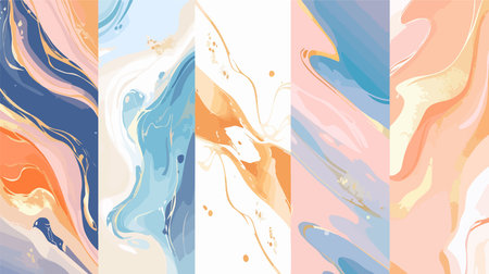 Set of four abstract watercolor hand painted backgrounds. Vector illustration.のイラスト素材