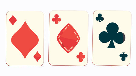 Set of four aces cards isolated on white background. Vector illustration.のイラスト素材
