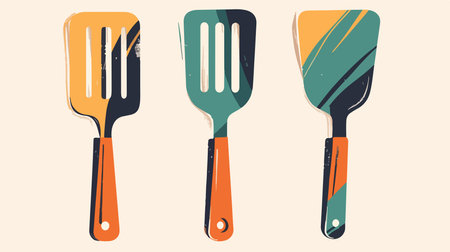 Kitchen utensils, vector illustration in flat design style.のイラスト素材