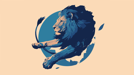 Lion. Hand drawn vector illustration for t-shirt print design.のイラスト素材